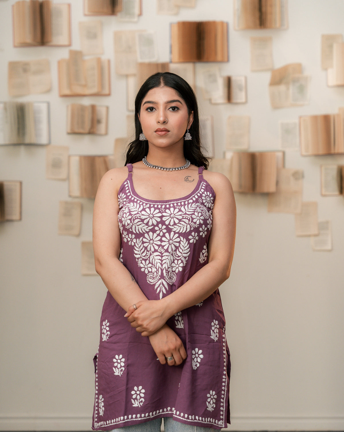 Royal Mauve - Noodle Strap Kurti