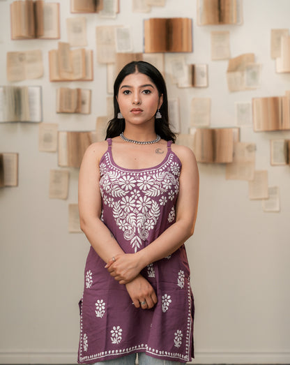 Royal Mauve - Noodle Strap Kurti