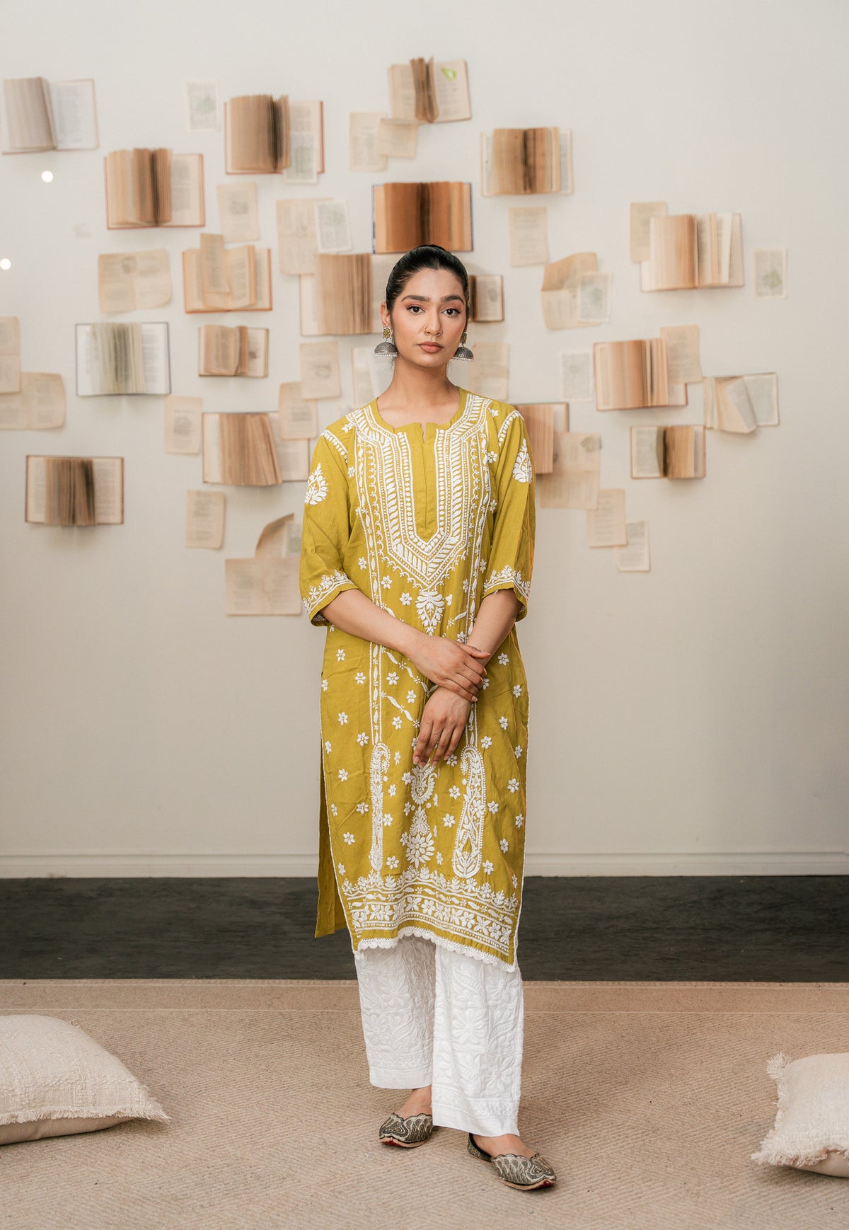 Desi Verde - Dobby Self Kurti