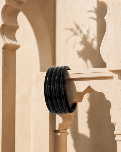Classic Black Glass Bangles(handmade)