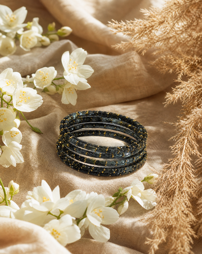 Charcoal Glitter Bangles