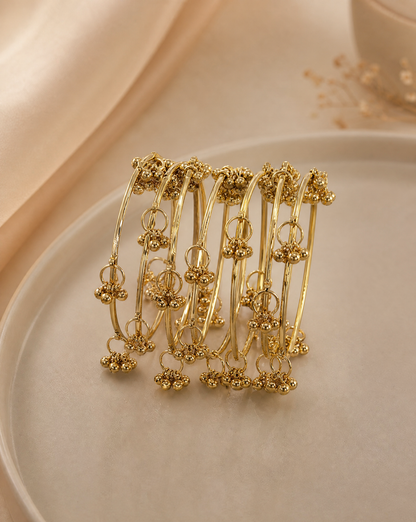 Gold Bead Bangles