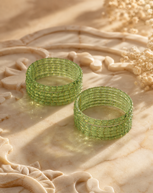 Apple Green Glitter Bangles