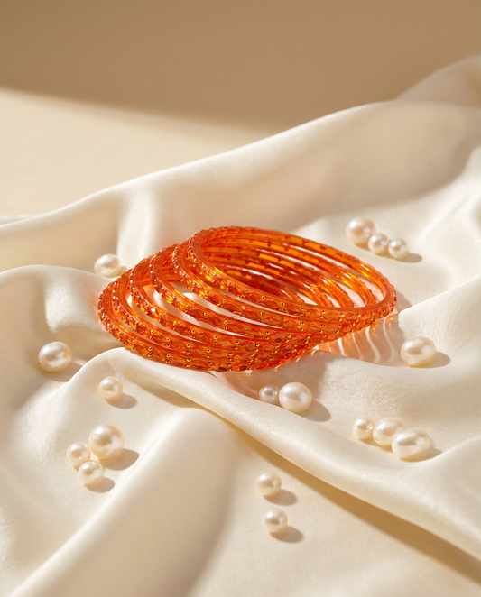 Burnt Orange Glitter Bangles