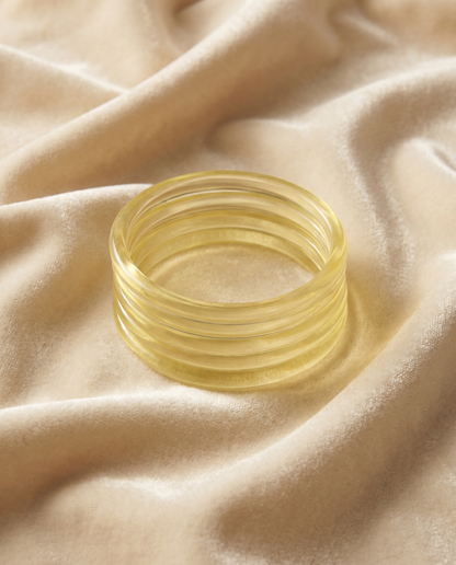 Lemon Yellow Glass Bangles(handmade)