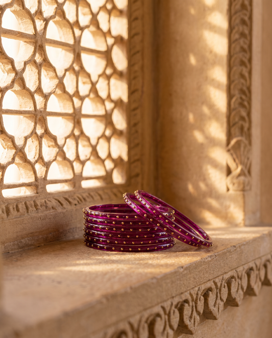 Dark Pink Glitter Bangles