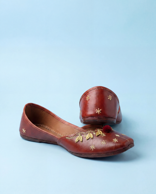 Brown Leather Golden Ornament