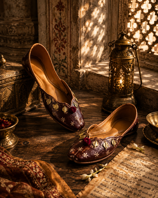 Brown Leather Golden Ornament