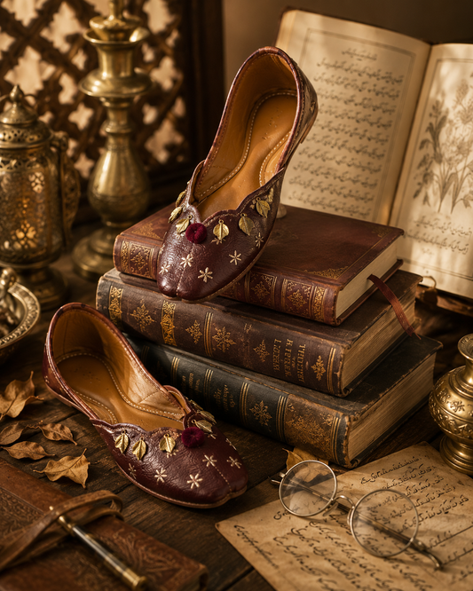 Brown Leather Golden Ornament