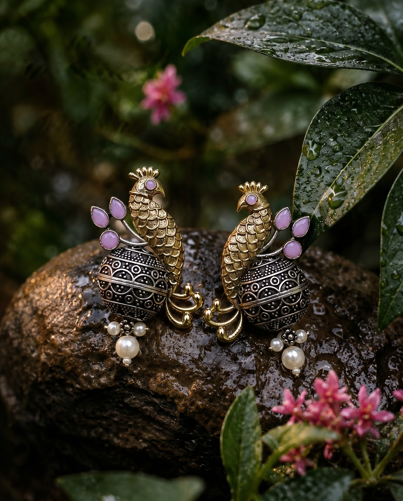 Ethnic two Tone Jhumka Lavender