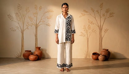 Floral Embroidered Cord Set