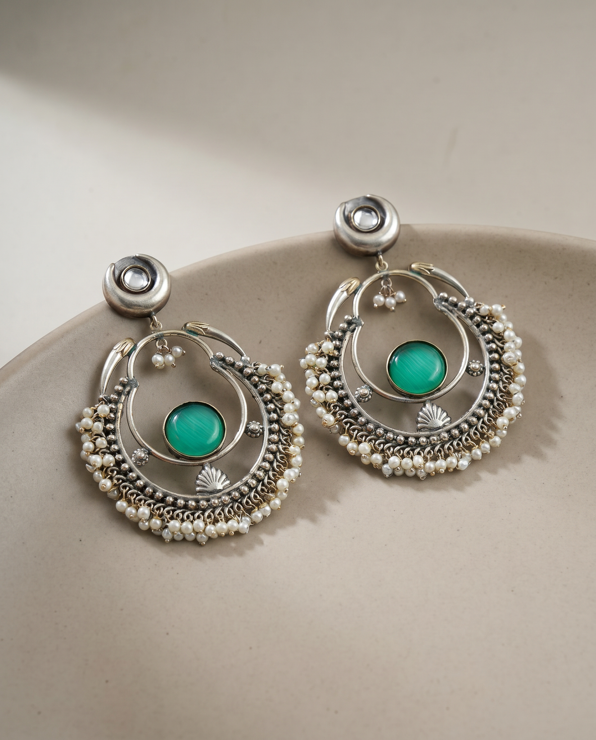 Handcrafted Jhumka Mint