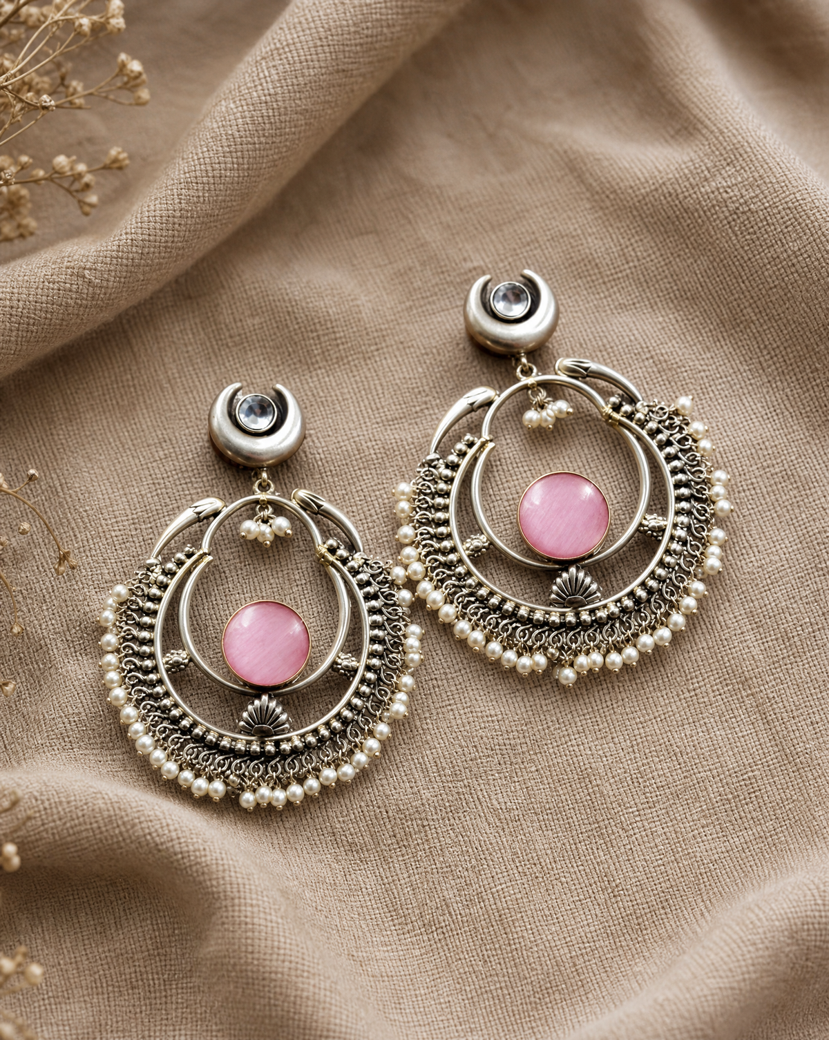 Handcrafted Jhumka Pink