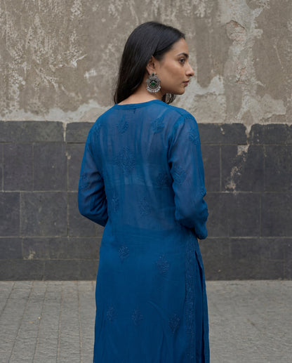 Long Kurta Set Blue