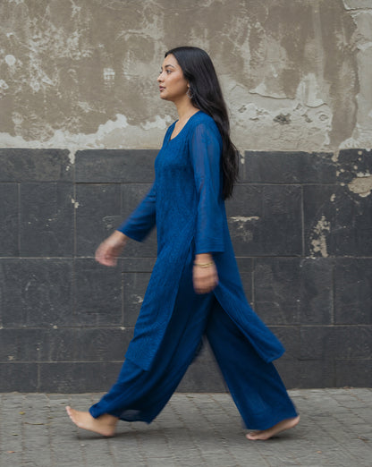 Long Kurta Set Blue