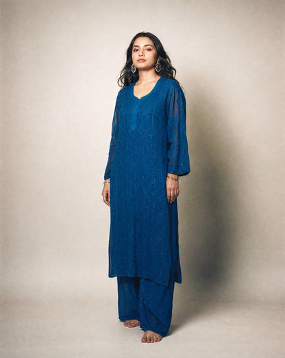Long Kurta Set Blue