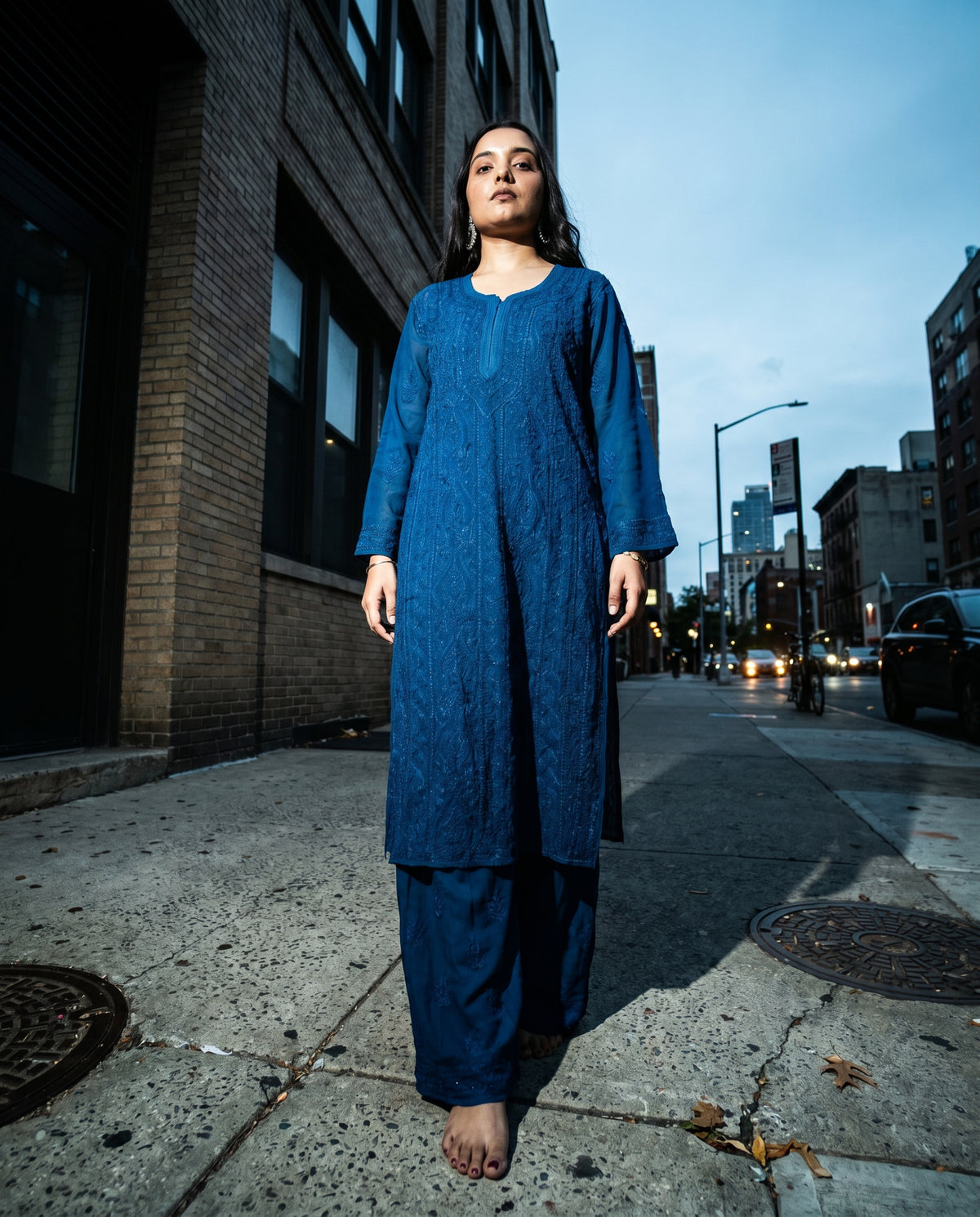 Long Kurta Set Blue