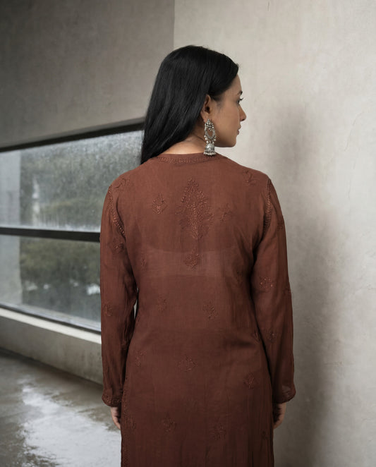 Long Kurta Set Brown
