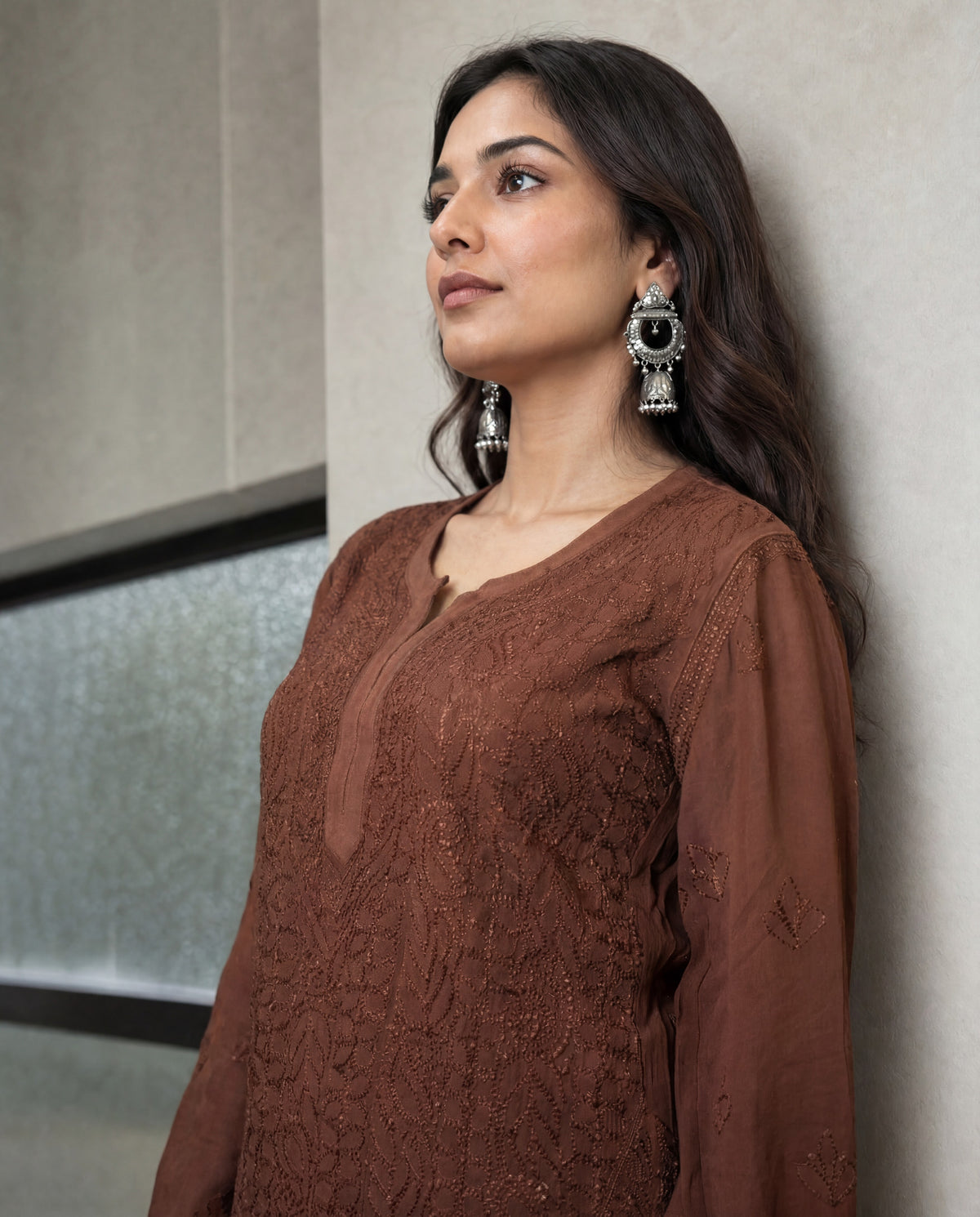 Long Kurta Set Brown