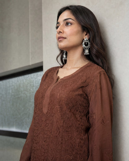 Long Kurta Set Brown