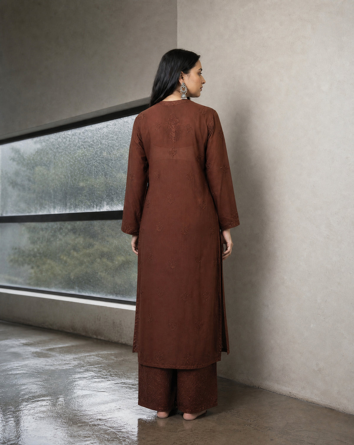 Long Kurta Set Brown