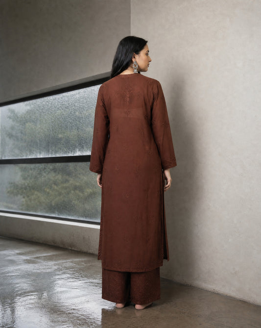 Long Kurta Set Brown