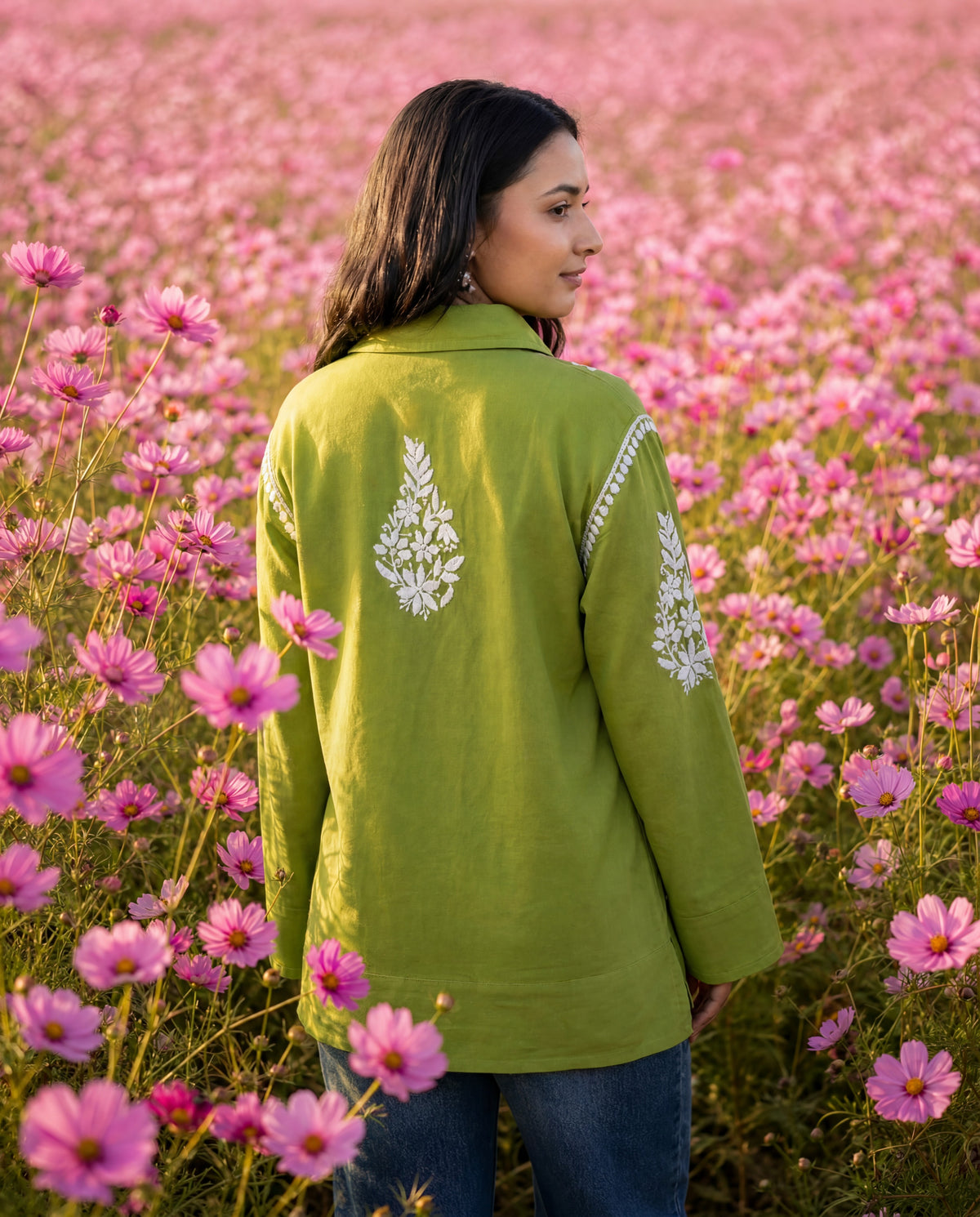 Long Line Cascade Parrot Green