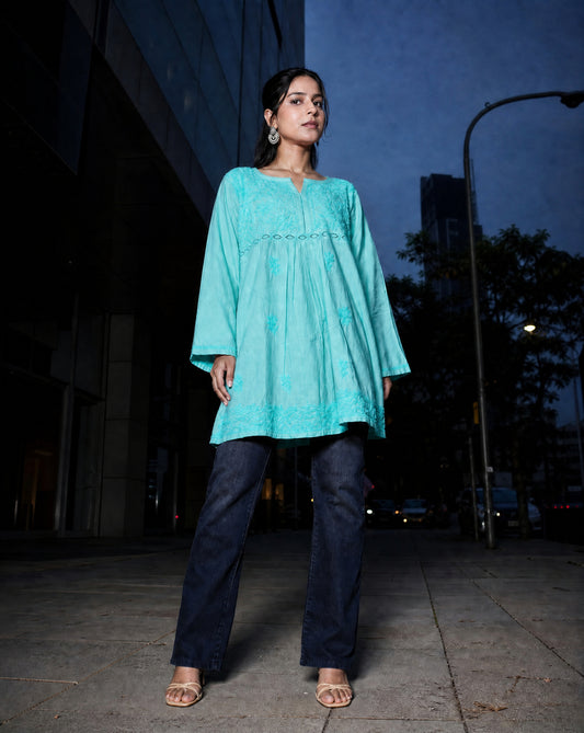 Lotus Kurti Aqua