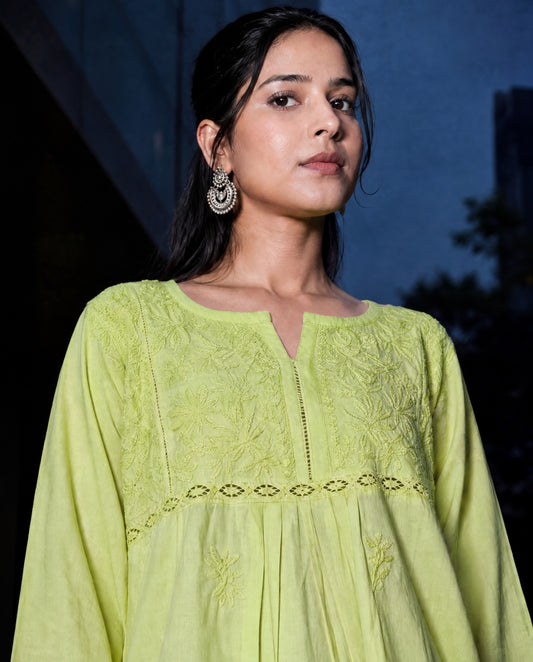 Lotus Kurti Limegreen