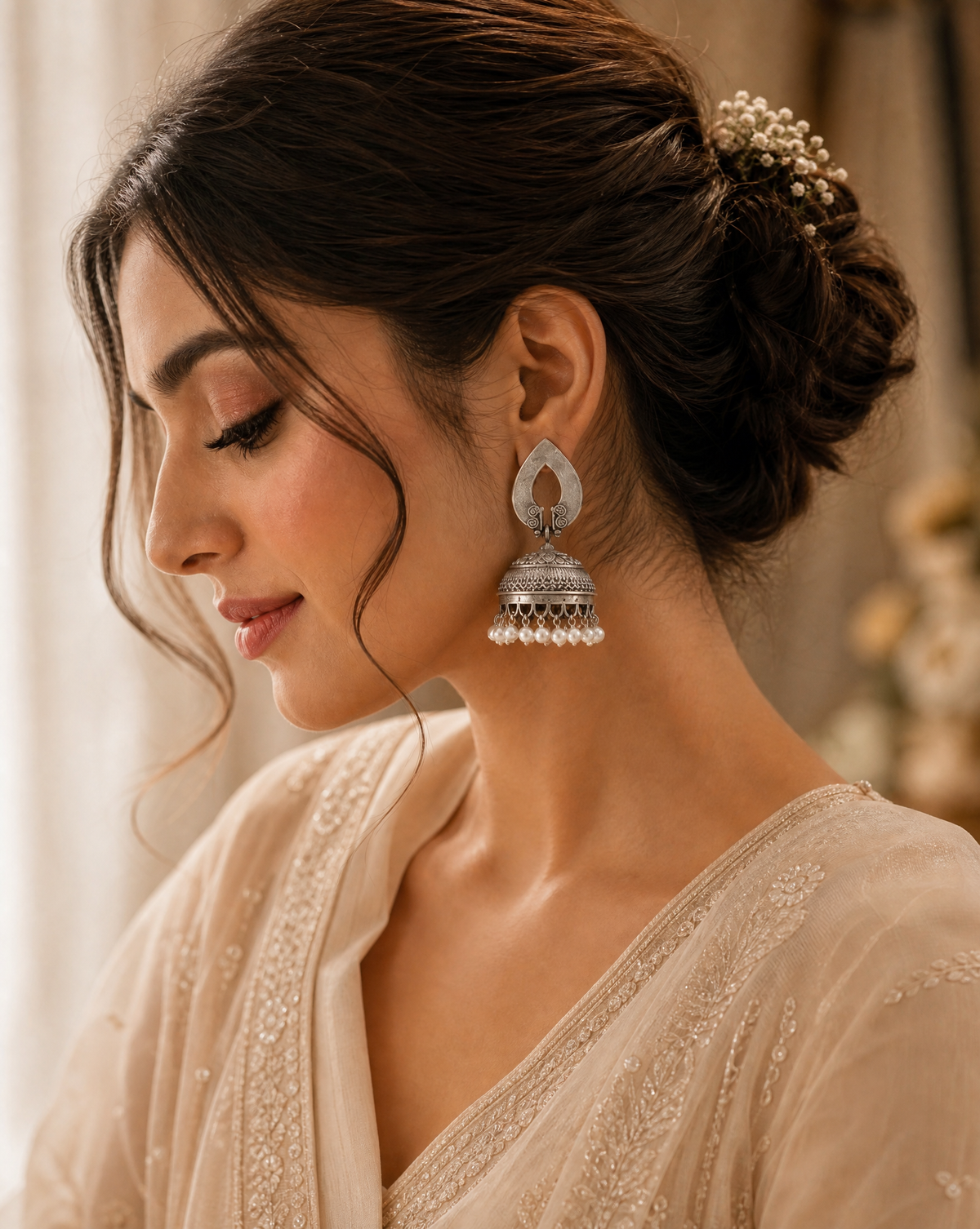 Oxidised Dangler jhumka