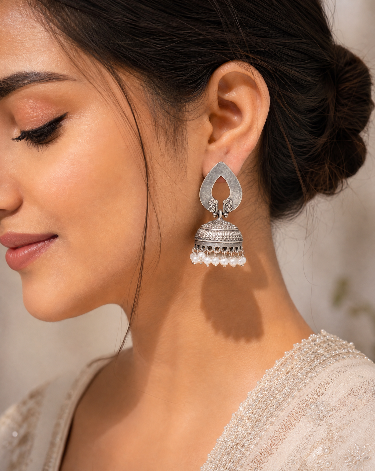 Oxidised Dangler jhumka