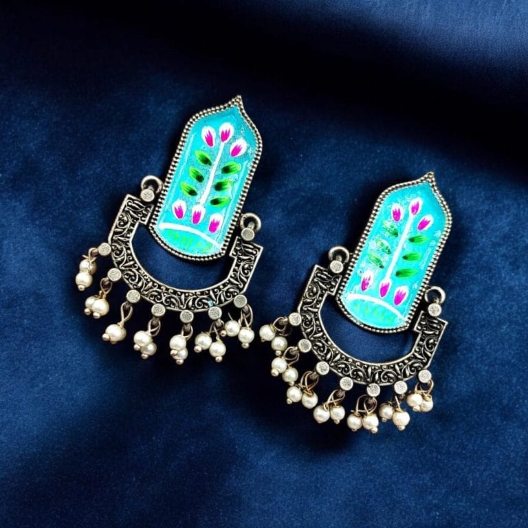 Hand painted Dangler Earrings