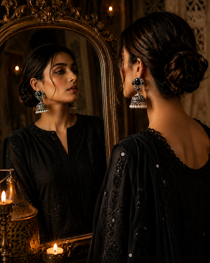 Premium Silver drop jhumka Silver