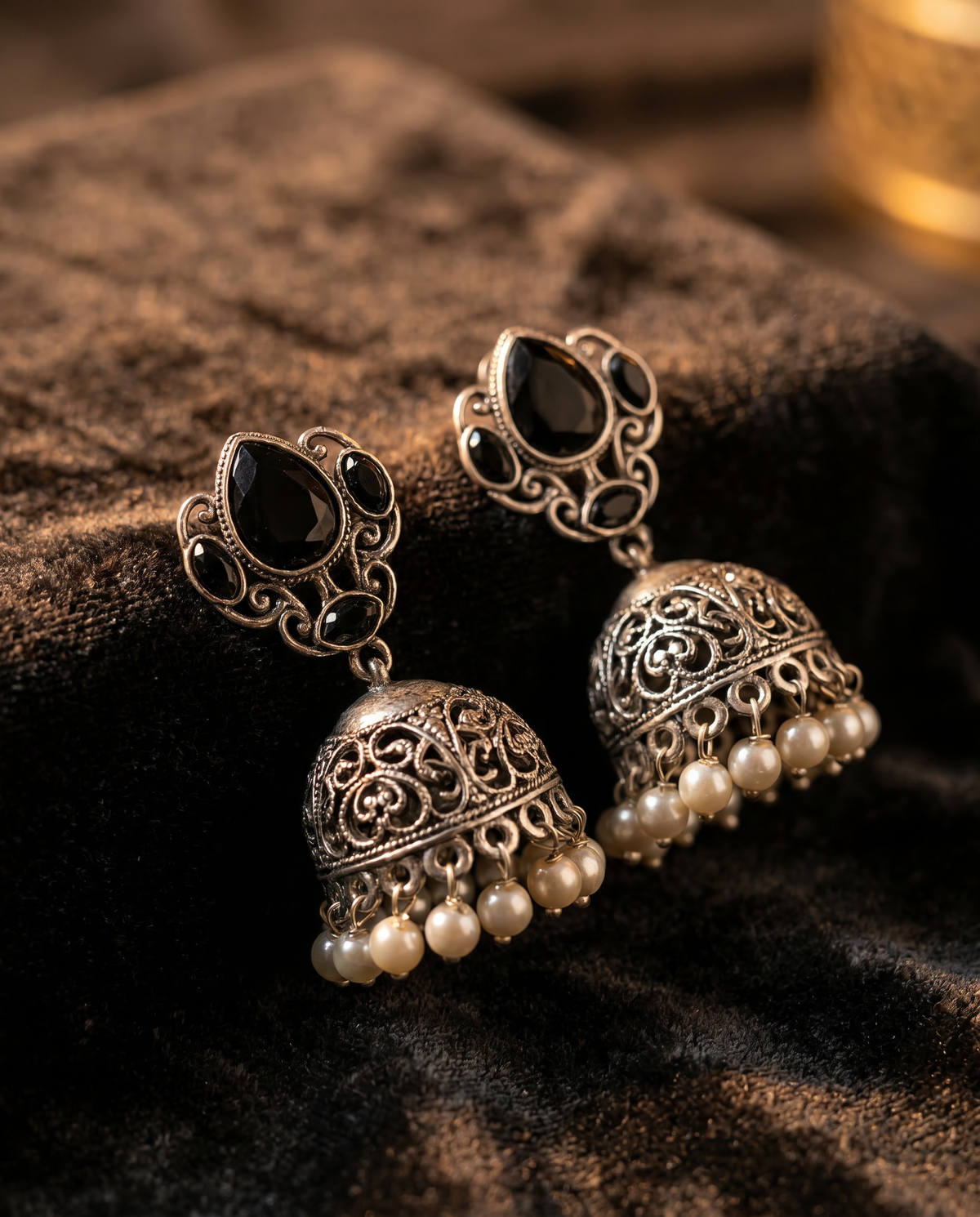 Premium Silver drop jhumka Silver