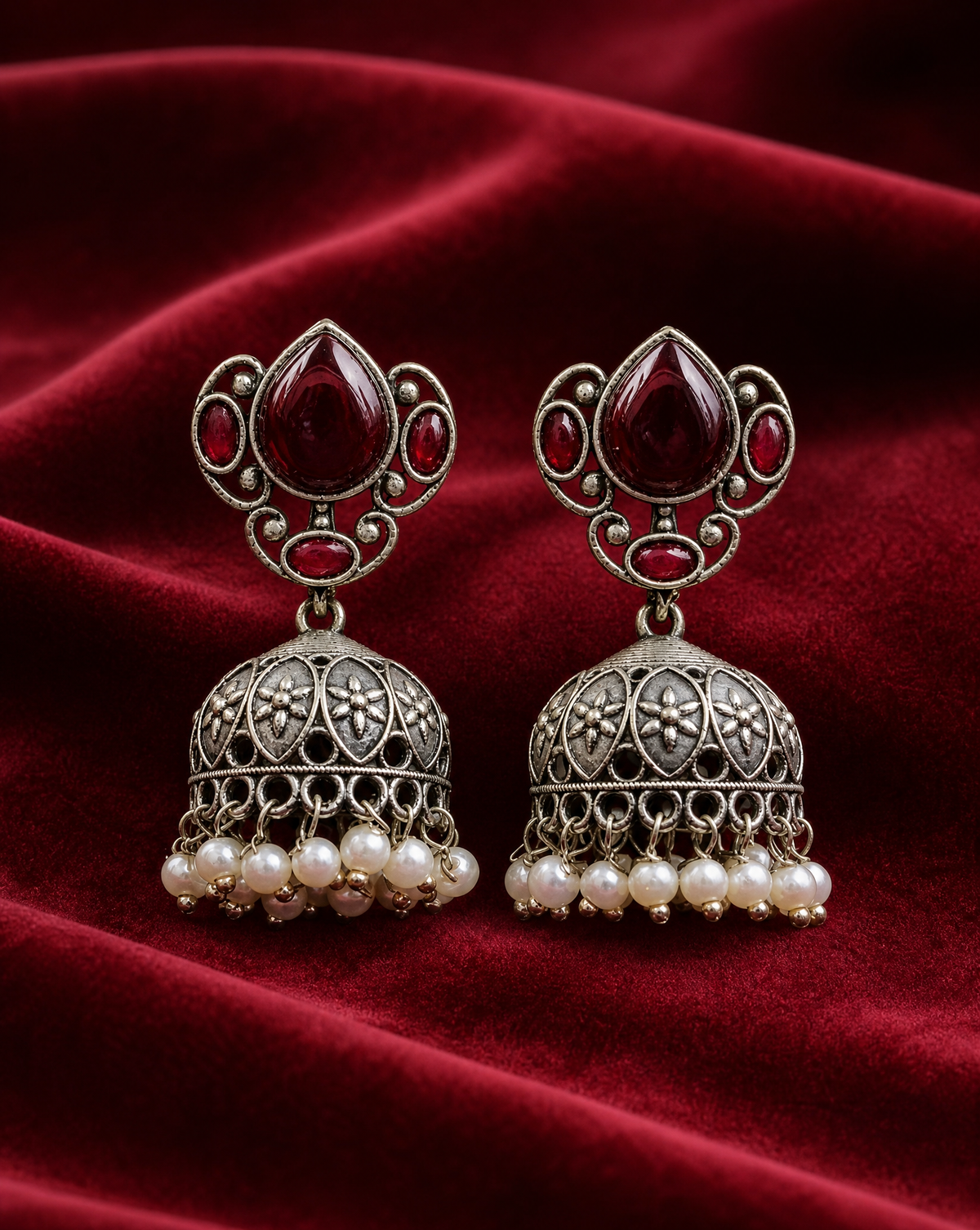 Premium Silver drop jhumka Silver