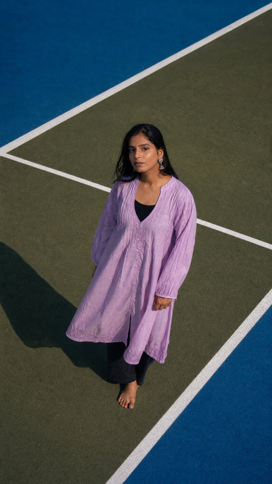 Relaxed Long Line Shirt Lavander