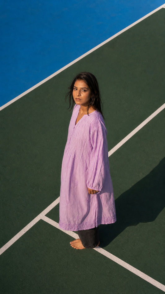 Relaxed Long Line Shirt Lavander
