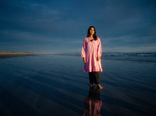 Relaxed Long Line Shirt Pink