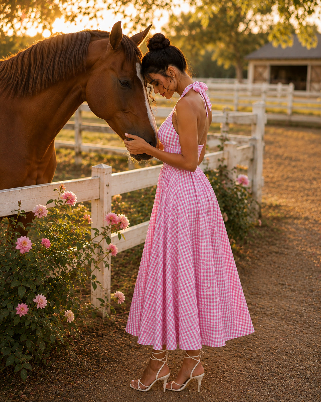 Rose Check Dress
