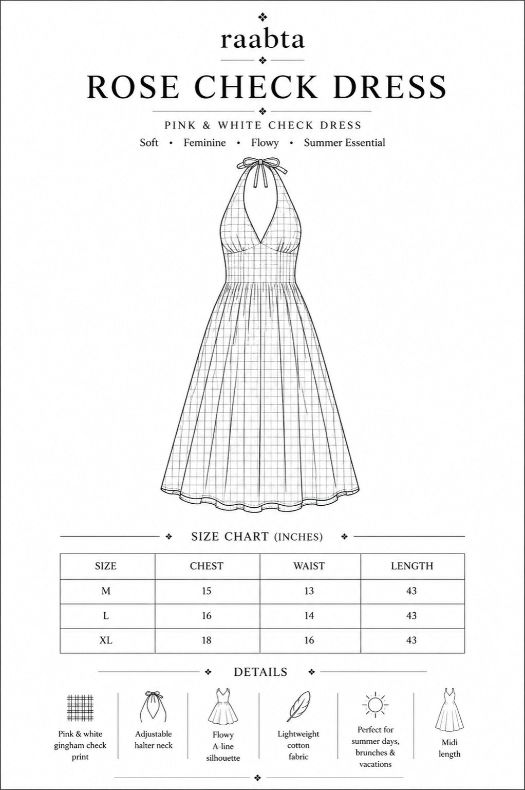 Rose Check Dress