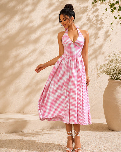 Rose Check Dress