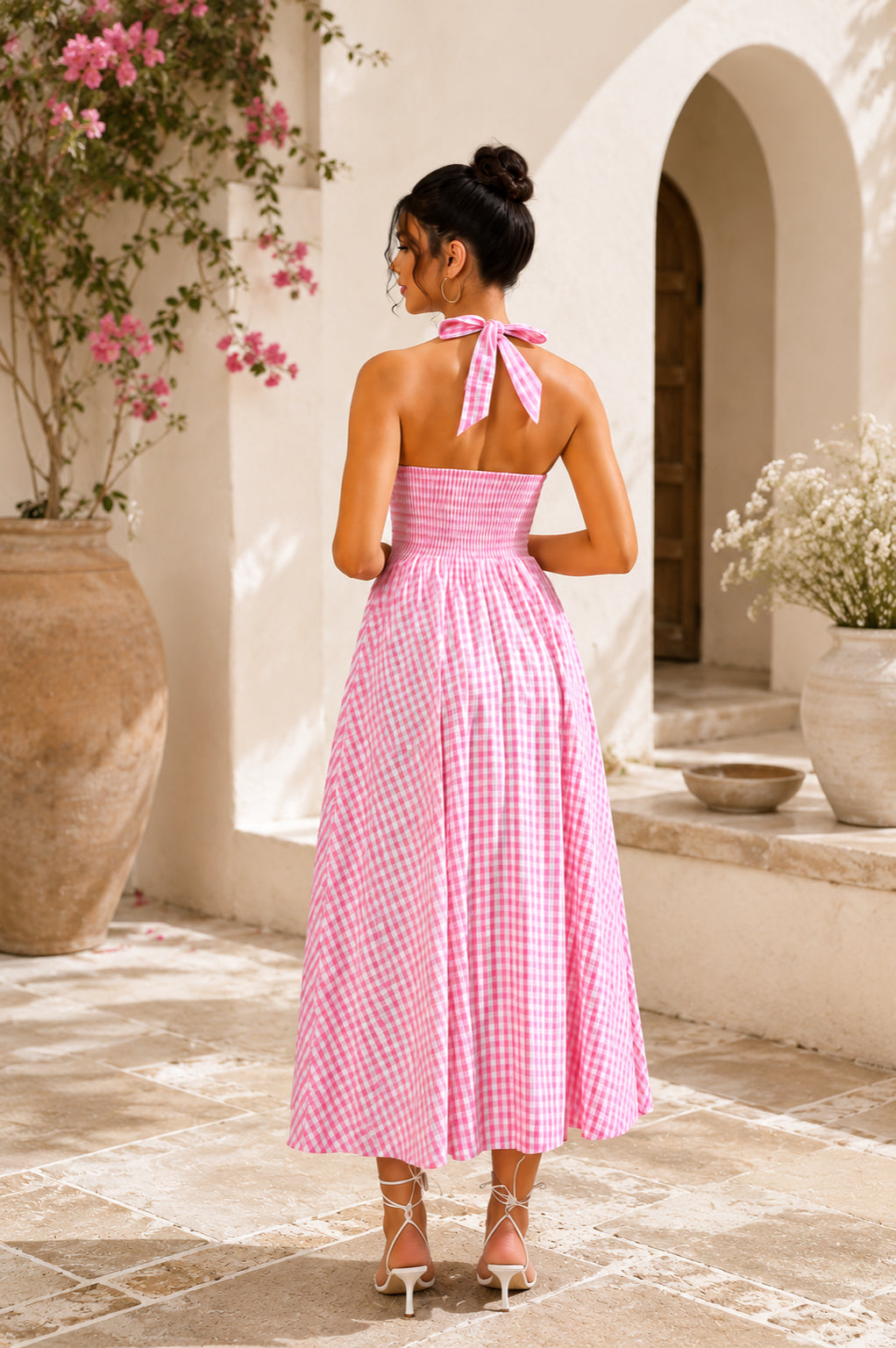 Rose Check Dress