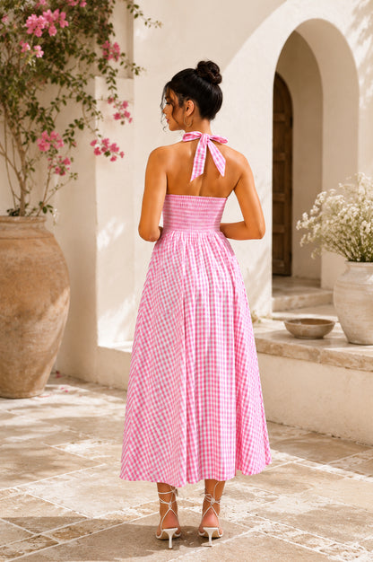 Rose Check Dress