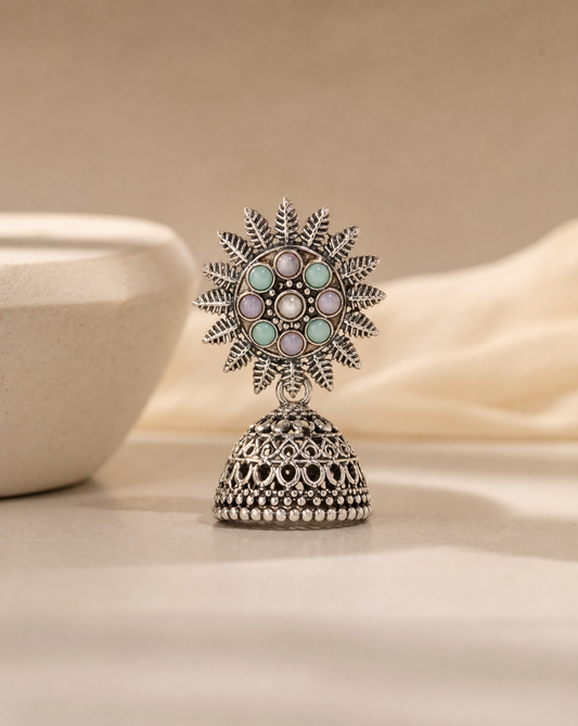 Traditional Oxidised Jhumka Mint